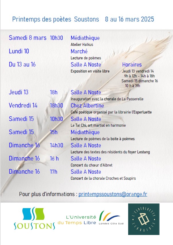 Printemps des poètes à Soustons